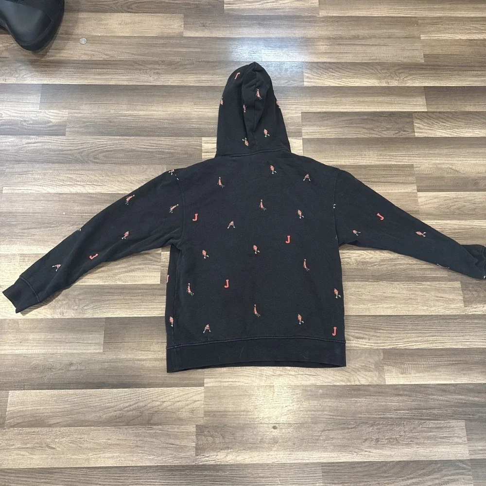 Jordan Black Pullover Hoodie Sweatshirt Sz Medium Black 16 Bit Graphic